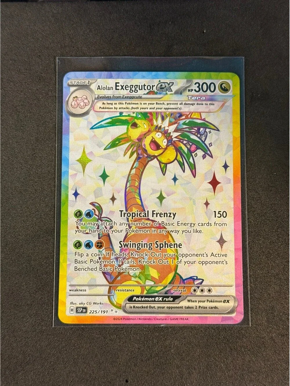 Alolan Exeggutor EX Holo Rare Pokémon Card 225/191